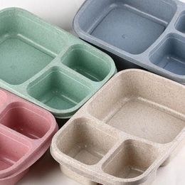 Dinnerware Microwave Lunch Box Wheat Straw Boxes Lunchbox Picnic Fruit Container Storage For Kids Adult