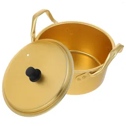 Double Boilers Household Small Cooking Pot Gas Double-ear Soup Thickened And Deepened Instant Noodle Yellow Aluminium Reusable Fondue