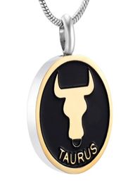 IJD9968 Stainless Steel The Birthday Series Taurus Constellation sign Memorial Necklace for Ashes Urn Bracelet Souvenir Necklace J4801212