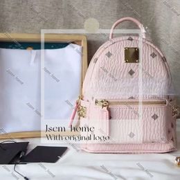 Classic High Quality Luxury Mcmc Bag Genuine Leather Backpack Designer Bag Women Bookbags Fashion Mens Back Pack School Shoulder Bag Canvas Fabric 116