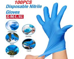 Stock High Quality100Pcs Disposable Nitrile Gloves Waterproof Allergy Latex Universal KitchenDish WashingGarden Gloves FS954545626
