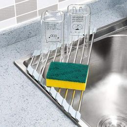 Kitchen Storage Roll Up Triangle Dish Drying Rack Sink Organiser Corner Over The Sponge Rag Holder Foldable Stainless Steel Drainer