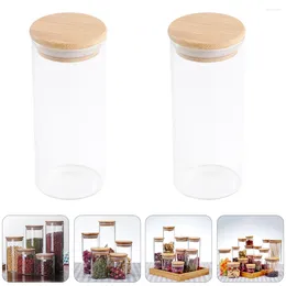 Storage Bottles 2pcs Airtight Glass Containers With Lid 450ML Jar Jars Kitchen Pantry For Rice Sugar Flour Tea Lids