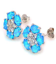 Whole Retail Fashion Blue Fine Fire Opal Earrings 925 Sliver Jewellery EF170831028936081