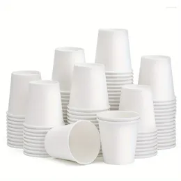 Disposable Cups Straws 50ml Small Paper Cup White Mini Supermarket Tasting Camping Travel Mouthwash Home El Outdoor