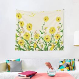 Tapestries Yellow Wildflowers Tapestry Bedroom Organisation And Decoration Wall Hanging For Home