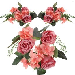 Decorative Flowers Artificial Candlestick Garland Rings Pillar Wedding Layout Props Wreath Bouquet