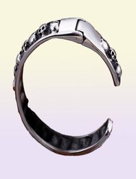 vintage 316L stainless steel Boys mens bracelet cuff bangle skull end cuff jewelry skeleton bracelet3804842
