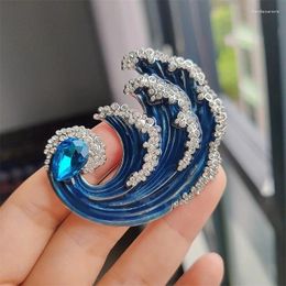 Stud Earrings Fashionable Wave Shaped Brooch Versatile Temperament Retro Women's Small Suit Holiday Party Accessories And Gifts