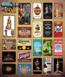 Western Vintage Vector Whiskey Plaque Beer Metal Signs Bar Pub Decorative Plate Tavern Decor Havana Club Iron Wine Poster YI1518747887