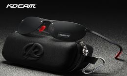 KDEAM Rimless Oval Men's Sunglasses Polarised Material Frame TAC Polarisation Lense Soft Rubber Foot Cover CX2007063169832