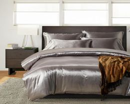 Designer Bed Comforters Sets Luxury 100 Satin Silk Bed Linen Set Home Decor Bedding Set Queen King Duvets Cover Bedclothes7825754
