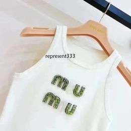 mui mui shirts Top Woman Designer Vests Tshirts Miui Summer Womens Tanks Diamond Embroidery T-Shirts Printed Tees Tops Short Outwears Street Mui T Shirt 636