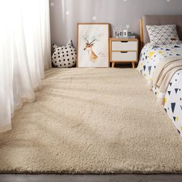 Thick Solid Colour Carpet Simple Non-slip Living Room Rugs Furry Mat Bedside Rug Plush Large Area Rug Home Decor tapetes de sala 308t