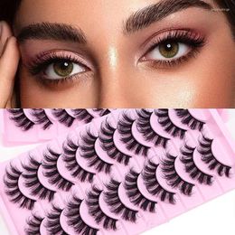 False Eyelashes 10 Pairs 6D Super Fluffy Wispy Faux Mink Cat Eye Effect Dramatic Lashes Eyelash Extension Makeup