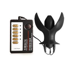 Electro Shock Vibrating Anal Dilator Anus Plug Electric Prostate Massager Butt Bullet Vibrator Adult Bondage Sex Toy For Men Woman3253351