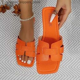 Slippers Summer slider womens tablet luxury outdoor beach flip womens sandals trend brand design slider womens 2023 large size 43 Q240511