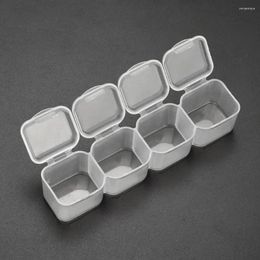 Storage Bottles 4 Grids Transparent Plastic Box Beads Jewelry Cases Organizer