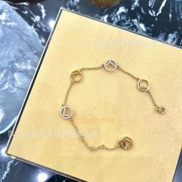 designer bracelet jewelery Letter Double F Bracelet fendily Womens Smooth Face Fashion Full Diamond Bracelet Womens