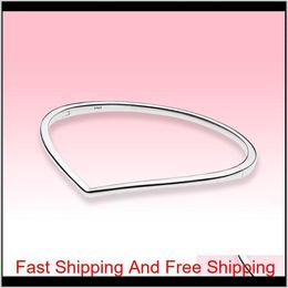 New Polished Wishbone Bangle Bracelets Women High Quality Jewelry For 925 Sterling Silver Bracelet With Original Retail Box Oc Vi1Fl3078999