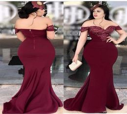 2019 Aso Ebi Arabic Burgundy Cheap Sexy Evening Dresses Sweetheart Lace Beaded Prom Dresses Mermaid Formal Party Second Reception 6515398