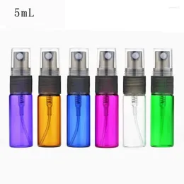 Storage Bottles 5ml Amber Travel Small Refillable Perfume Spray Bottle Transparent Glass Fragrance Mist Liquid Container LX2892