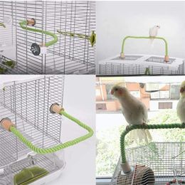 Other Bird Supplies Parrot Training Toy Cage Cotton Rope Grinding Bendable Pet Standing Stick Exercise Perches For Budgies Parakeet