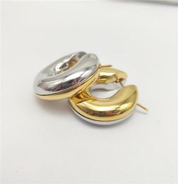 High Quality Women Earrings Both Gold Silver Colors Smooth Hoops Earrings for Girls Women for Wedding Party Nice Gift for Friend8821005