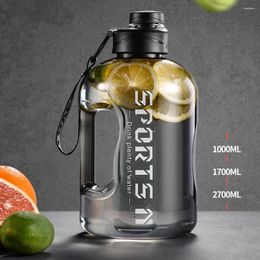 Water Bottles 1.7L/2.7L Sports Plastic Bottle Gym Cycling Cup Portable Large Capacity For Fitness Camping Men Kettl