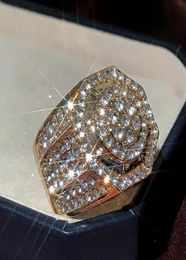 WholeNew Big Round Puffed Marine Micro Paved CZ Ring Hip Hop Rock Style Full Bling Iced Out Cubic Zircon Ring Luxury Jewelry 5056072