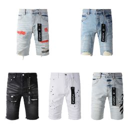 Purple Brand Shorts Denim Shorts Mens Purple Jeans Shorts Casual Style Cotton Blend Fabric Wash Vintage Street Fashionable Hip Hop Hole Designer Ksubi Jeans Shorts