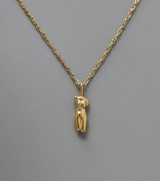 Amaiyllis 18K Gold Human Body Clavicle Necklace Pendant Personality Fashion Collar Statement Necklace Female Bijoux Jewelry Q012711891856