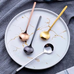 Spoons Stainless Steel Spoon Ice Cream Dessert Scoop Coffee Metal Mixing 6 Piece Set Kitchen Accessories Tableware