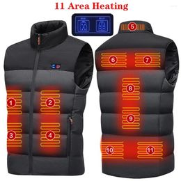 Carpets 11 Places Zones Winter Heating Jacket Washable Electric Heated Vest Splicing Thermal Waistcoat Thermostatic For Outdoor