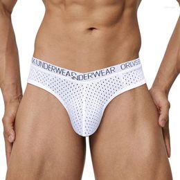 Underpants Gay Sexy Underwear Men Briefs Slip Mesh Breathable Low Waist U Convex Pouch Comfortable Male Panties For Drop