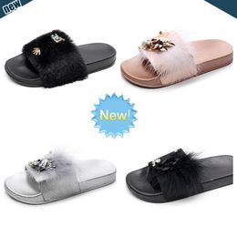 Sandals Jelly Flat Bottom Beach Outdoor Flat Heel Simple Women's Slippers womens Outdoor sandals black fur summer spring comfortable cool shower 2024