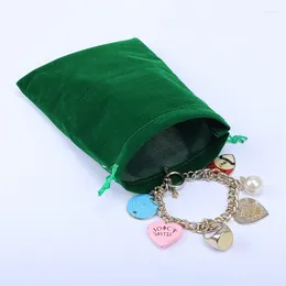 Gift Wrap 10Pcs Retail 6.5x8.5/9.5x14.5/9.5x19.5/19.5x29.5cm Flannel Drawstring Velvet Pouch Bag Jewellery Packing Christmas Bags