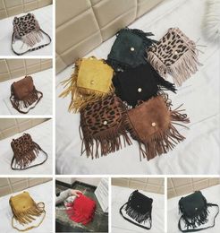 Purse Leopard Fringe Messenger Purse Children Tassel Crossbody Bag Hippie Tassel Handbag Kid Kindergarten Girl Party Favour Purses 3525848