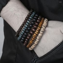 Charm Bracelets Wholesale -selling Multi-layer Buddha Bead Beaded Men's Retro Style Elastic Thread Adjustable Wooden