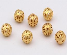 1000pcs lot New Charms Loose Hollow Ball Copper Spacer Beads Gold Plated 4mm290E8220611