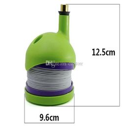 Bukket flexible plastic Smoking shisha Pipes Strench Caterpillar Shiha Portable Travle Pipe smoking Creative Green Herb bong pipe1305193