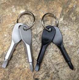 Multifunctional Pocket Tool Key Chain Outdoor EDC Gear Keychains With Slotted Phillips Head Mini Screwdriver Set Key Rings1656740