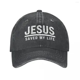 Berets Casual Washed Cotton Jesus Saved My Life Christian Baseball Cap Dad Spring Summer Snapback Hat Hats