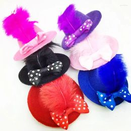 Dog Apparel Cute Feather Hat Style Puppy Kitty Grooming Fur Hair Clip Accessory For Yorkshire Malatese Bichon Pomeranian Shitzu Poodle