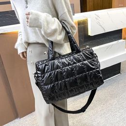 Evening Bags Luxury Boston Shoulder For Women Winter Nylon Female Handbags Trending Fluffy Top-handle Bag ToteFashion Crossbody