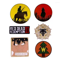 Brooches Western Cowboy Silhouette Glow-in-the-dark Brooch Game Fan Collection Decoration Pin Personalized Creative Alloy Enamel Badge