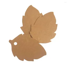 Party Decoration 100pcs Leaves Tags DIY Blank Kraft Paper Gift Packaging Decorations For Wedding Favors Candy Boxes Hang Tag
