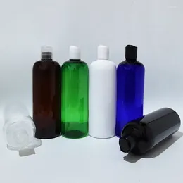 Storage Bottles 14pcs 500ml Empty Shampoo Plastic Containers With Disc Top Cap Black PET Bottle Press Lid Cosmetic Packaging