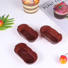 Disposable Cups Straws Oval Cake Paper Tray Cajas Para Fresas Con Chocolate High Temperature Cup Bread Baking Safe Grease Proof Cupcake