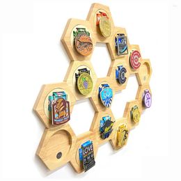 Decorative Plates Medal Display Hanger Holder Hexagon Storage Case Homes Tool Rack For Game And Any Competition